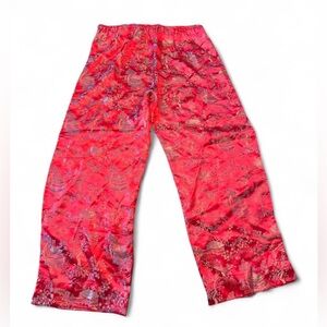 Women’s Size XL Silky Classic Chinese Red Brocade Style Lounge Pants